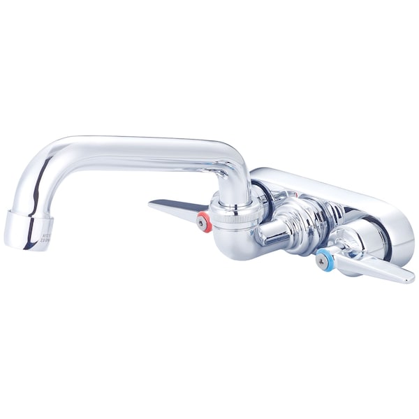 Two Handle Cast Brass Wallmount Faucet in Chrome
